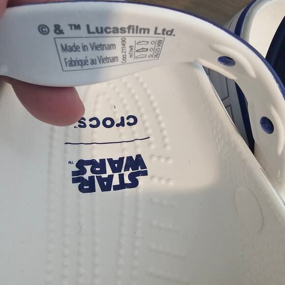 Star Wars R2-D2 Crocs Classic Clog W Sz 9 M7 White Droid SciFi Action Lucus Film